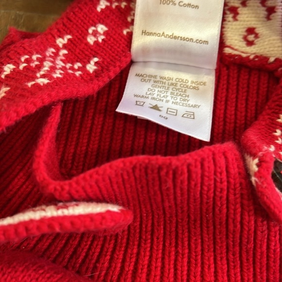 Hanna andersson red knit snowflake sweater dress - Picture 6 of 7